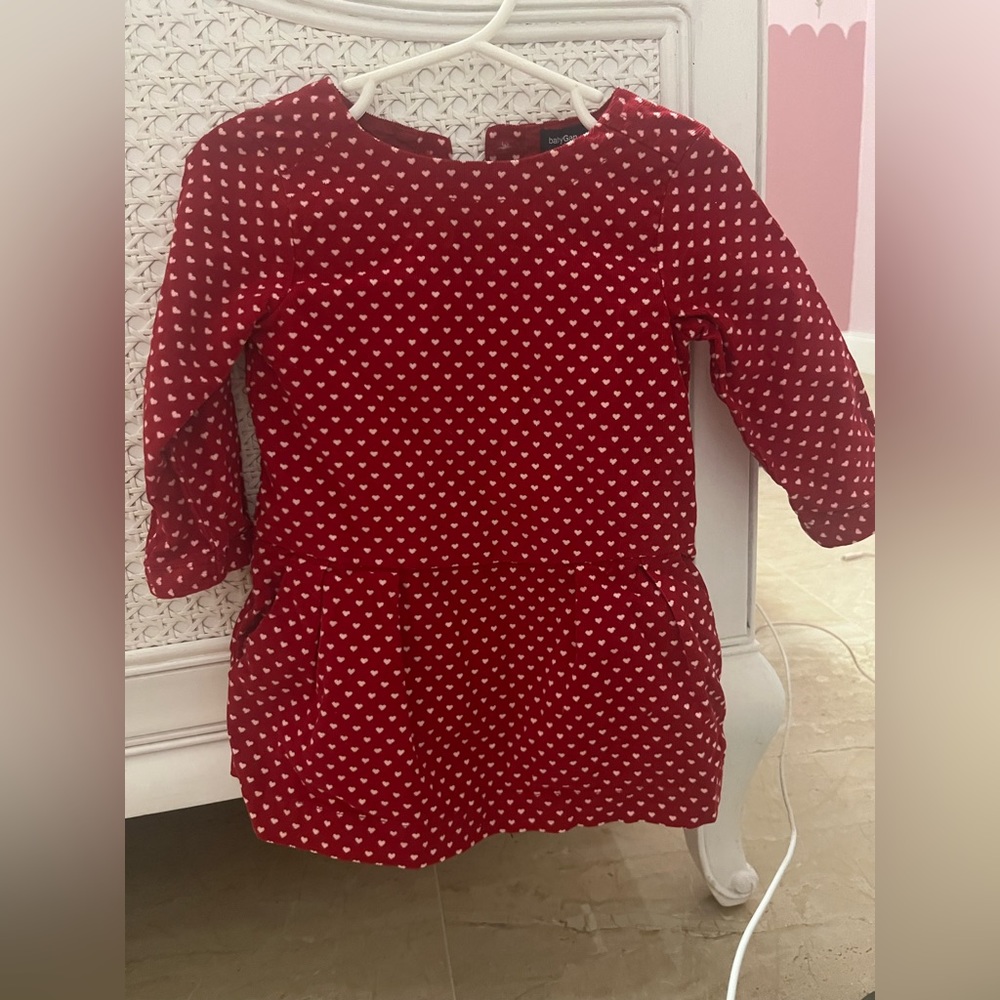 Corduroy red heart dress 12 to 18 months